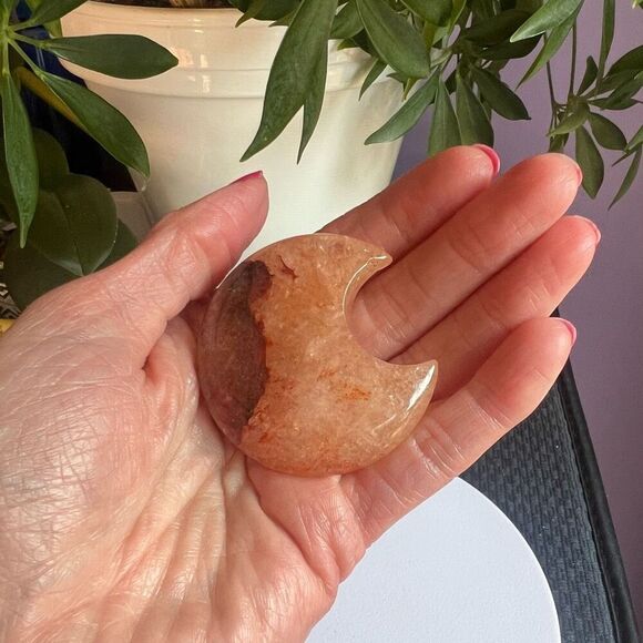 Fire Quartz Crystal Crescent Moon (5)‎ - Picture 2 of 10